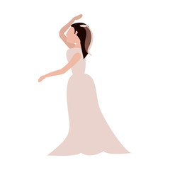 Naklejka premium bride wedding standing pose vector illustration eps 10