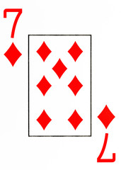 large index playing card 7 of diamonds