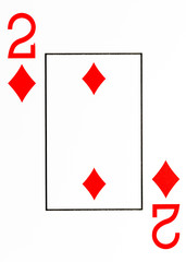 large index playing card 2 of diamonds