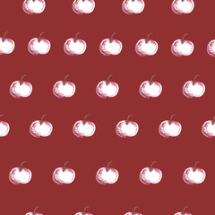 Seamless pattern with apple for textile and print. Summer colorful tropical textile print.