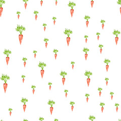 Seamless pattern with carrot for textile and print. Summer colorful tropical textile print.