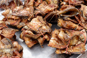 Dried fish in the market at Thailand.