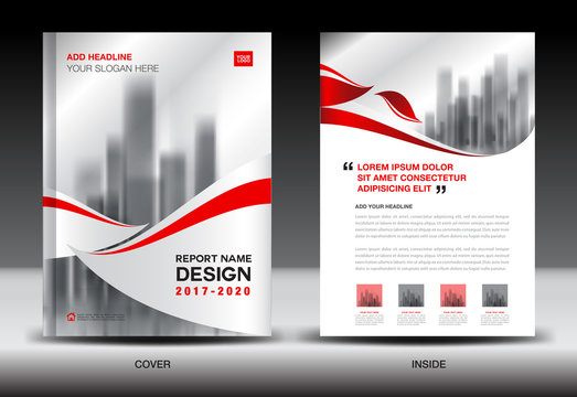 Annual report brochure flyer template, Red cover design, business, newsletter, book, magazine ads, booklet,catalog, infographics