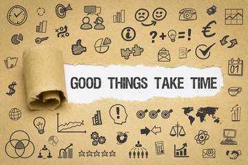 Good Things take Time / Papier mit Symbole