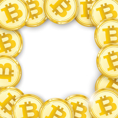 Golden Bitcoins Cover White Centre