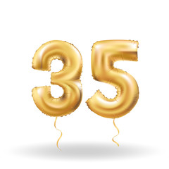 number thirty five metallic balloon