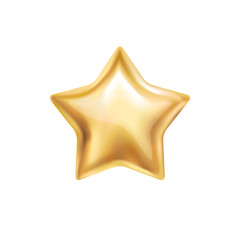 Gold star balloon on background