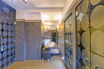 Russia,Moscow region - bathroom interior in new luxury house