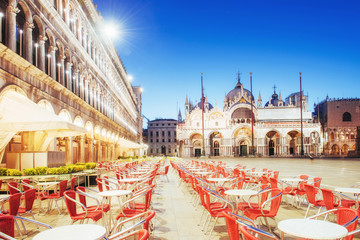 Obraz premium St Mark's Square Piazza San Marco and Campanile bell tower in Venice. Italy.
