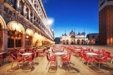 Obraz premium The night scene of San Marco square, Venice Italy