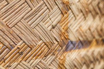 a wall build on wicker bamboo