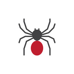 Spider icon vector, filled flat sign, solid colorful pictogram isolated on white. Symbol, logo illustration. Pixel perfect