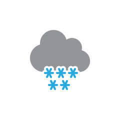 Cloud snow icon vector, filled flat sign, solid colorful pictogram isolated on white. Winter symbol, logo illustration. Pixel perfect
