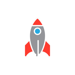Rocket icon vector, filled flat sign, solid colorful pictogram isolated on white. Startup symbol, logo illustration. Pixel perfect