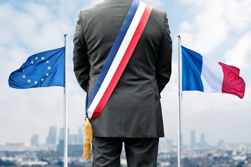maire mairie drapeau europe france patriote national français © shocky