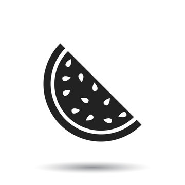 Watermelon icon. Juicy ripe fruit on white background