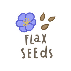Flax seeds superfood. Vector hand drawn illustration