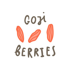 Obraz premium Goji berries superfood. Vector hand drawn illustration