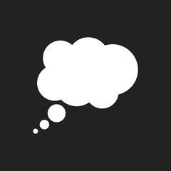 Thought bubble on black background. Infographic design