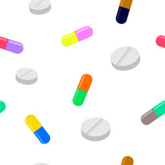 seamless pattern with  drugs pills and capsules for your design