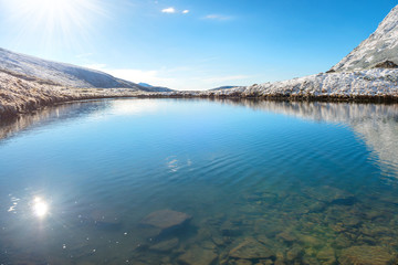 Fototapeta premium Lake with clear blue water