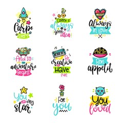 Vector calligraphy with decor elements