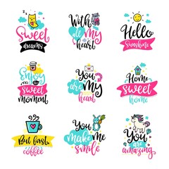 Vector calligraphy with decor elements