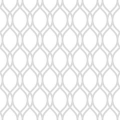 Naklejka premium Seamless ornament. Modern geometric pattern with repeating wavy silevr lines