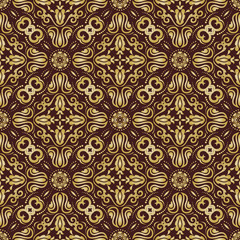 Damask classic golden pattern. Seamless abstract background with repeating elements