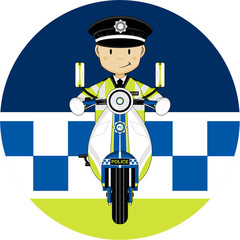 Cut British Police Officer on Motorbike