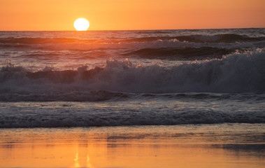 Sunset over the beach, New Zealand
