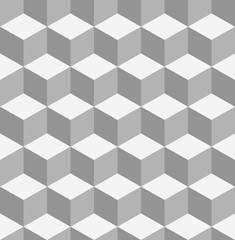 Tiling Geometry texture background with cubes. Decorative fabric monochrome cell