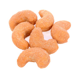 salted cashew nut isolated on white background