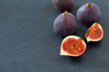 fresh figs on stone background