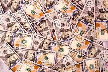 Background with money american hundred dollar bills