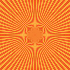 Obraz premium Yellow-orange rays of light in radial arrangement. Sunshine beams theme. Abstract background pattern. Vector illustration.