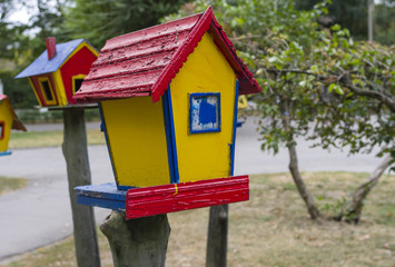 Feeding trough for birds.