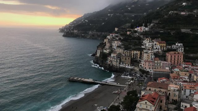 Maiori sunset, Amalfi Coast, Italy, 4K