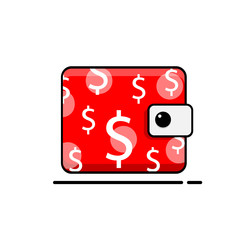 Purse icon vector . Money sign Isolated on white. Pay, online mobile payment, bill, payment, salary, shopping concept. Flat style for graphic design, logo and Web site.