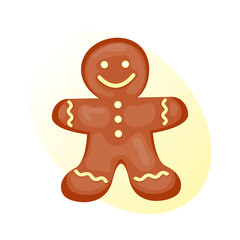Cookie gingerbread homemade breakfast bake cakes isolated and tasty snack biscuit pastry delicious sweet dessert bakery eating vector illustration.