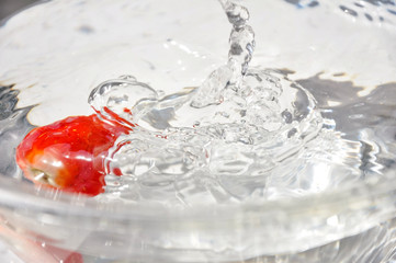 Strawberry in water