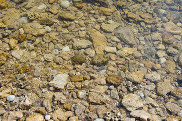 stones under water