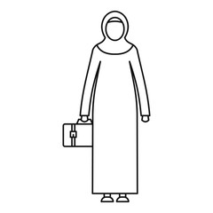 Arabic woman icon, outline style