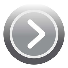 Gray round button icon, flat style