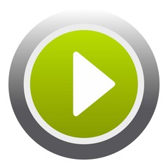 Play round button icon, flat style