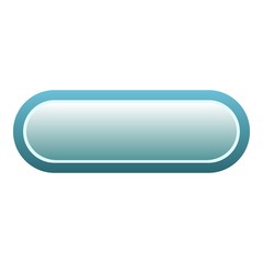 Blue rectangle button icon, flat style