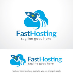 Fast Hosting Logo Template Design Vector, Emblem, Design Concept, Creative Symbol, Icon