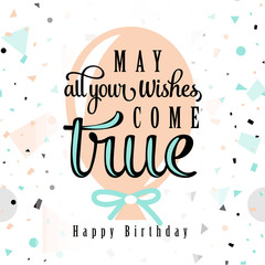 Vector illustration of Happy Birthday greeting card