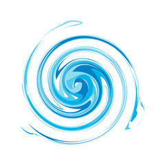 Abstract grunge round template for the logo. Blobs for creating banners, design of products, posters and flyers. Twisted icon. Dynamic symbol in blue and turquoise.