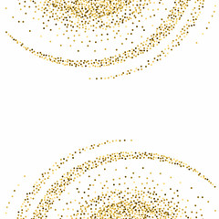 Abstract festive background with semicircular elements of gold glitter. Template for the background of posters, leaflets, banners.